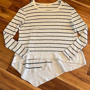 Sweet Romeo long sleeve waffle knit asymmetrical top
